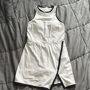 All in Motion White Tennis Dress with Black Trim